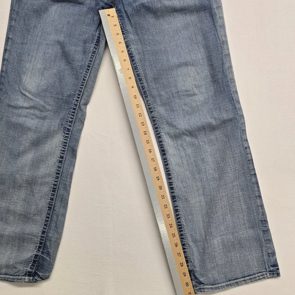 BKE Seth Mens Straight Leg Jeans Medium Wash Blue‎ Denim 36R Stretch